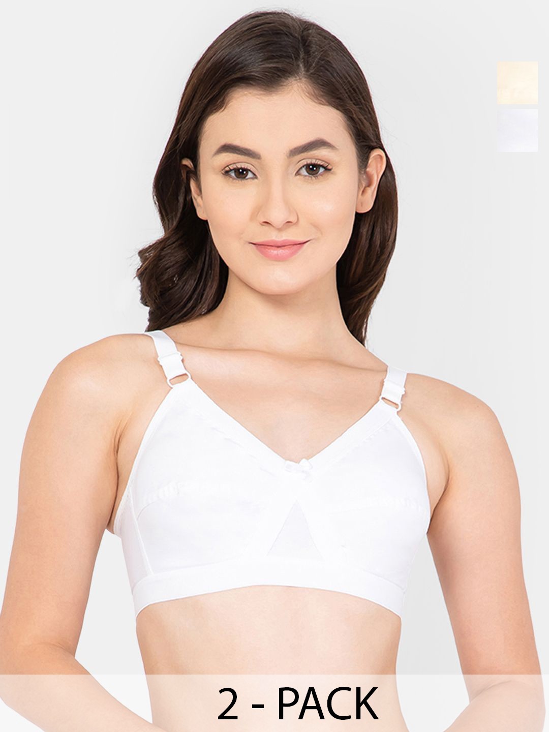 

Lady Lyka Pack of 2 Bra Medium Coverage, Beige