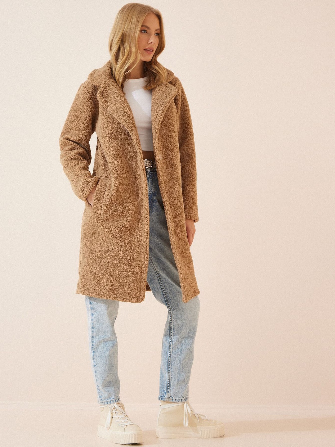 

Happiness istanbul Single-Breasted Trench Coat, Brown