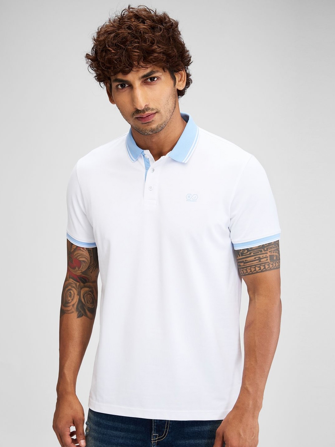 

SPYKAR Men Polo Collar Slim Fit T-shirt, White