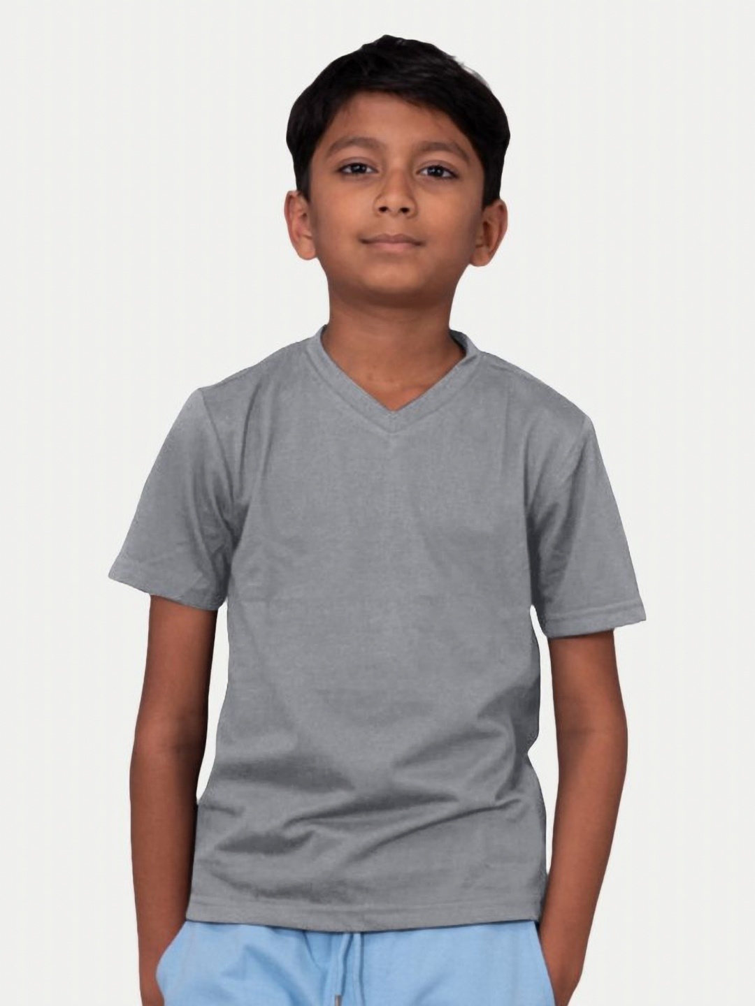 

Radprix Boys Striped Polo Collar Pockets T-shirt, Grey