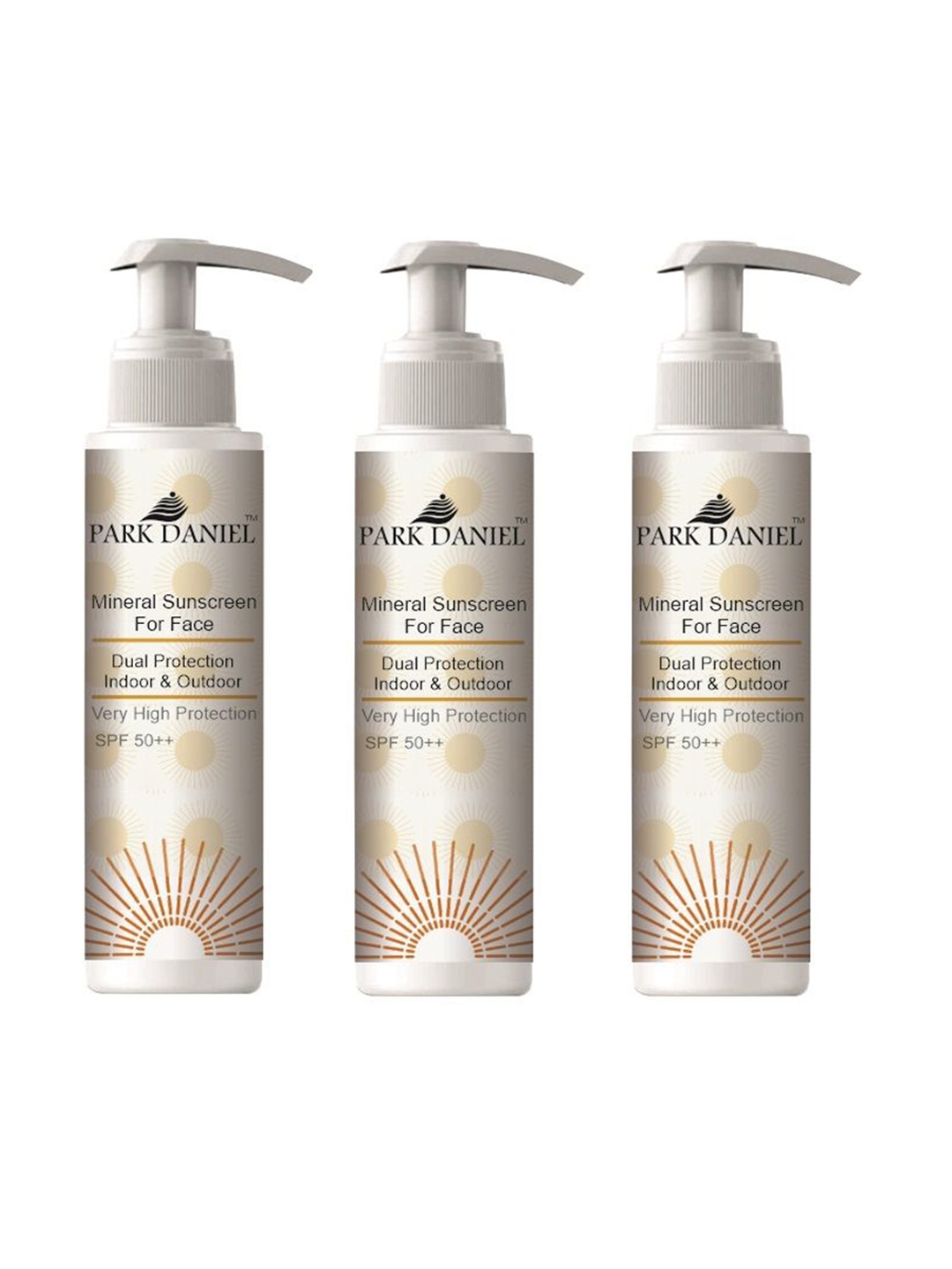 

Park Daniel Set Of 3 Mineral Dual Protection Sunscreen Moisturize With SPF 50++ -100ml, Cream