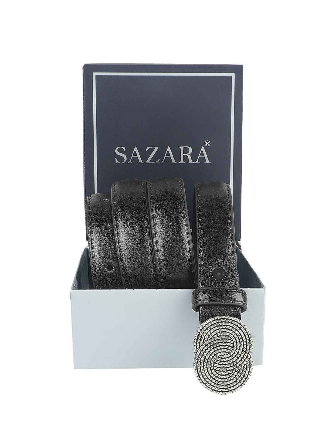 

SAZARA Women Leather Belt, Black
