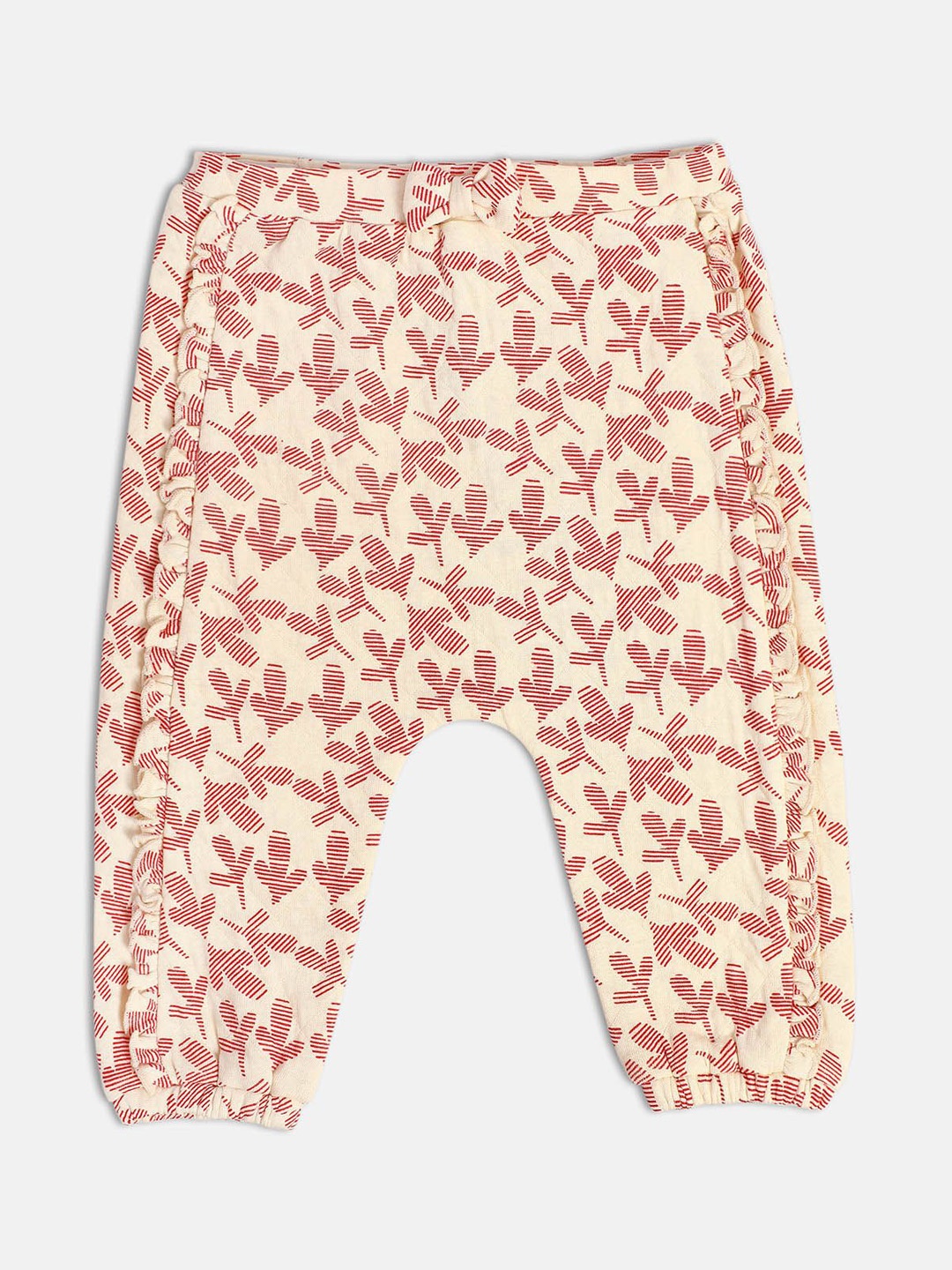 

MINI KLUB Girls Floral Printed Trousers, Off white