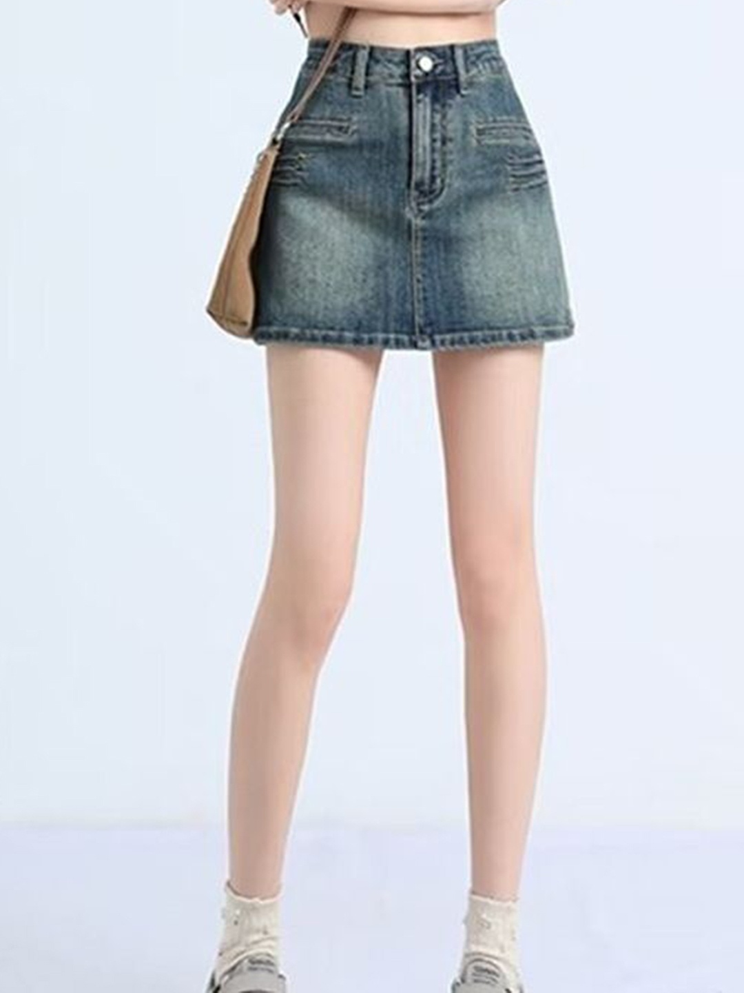 

StyleCast Pure Cotton A-Line Mini Skirts, Blue