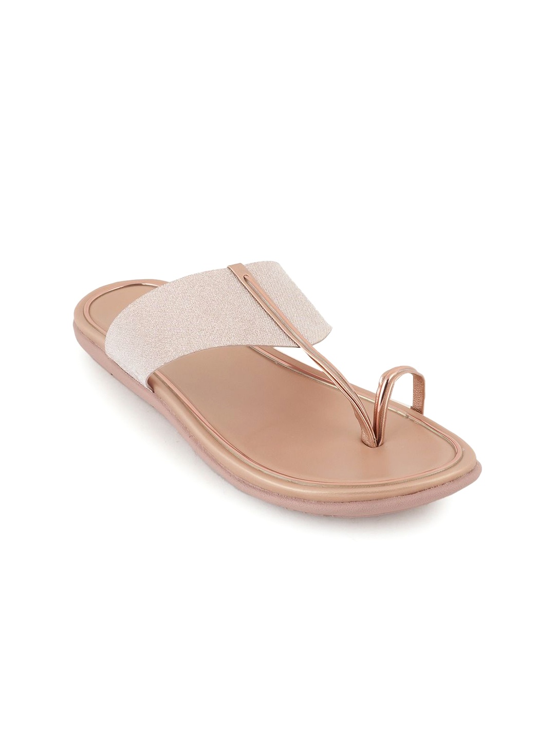 

Style Shoes Women Synthetic Leather Open Toe Flats, Copper