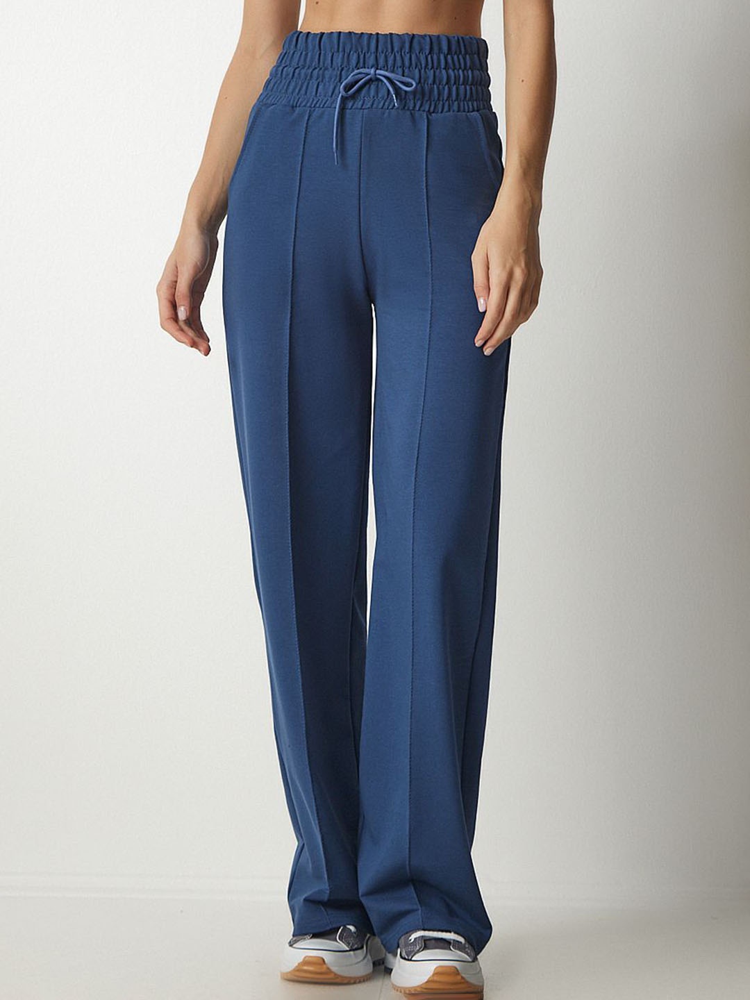 

Happiness istanbul Women Pure Cotton Track Pant, Blue