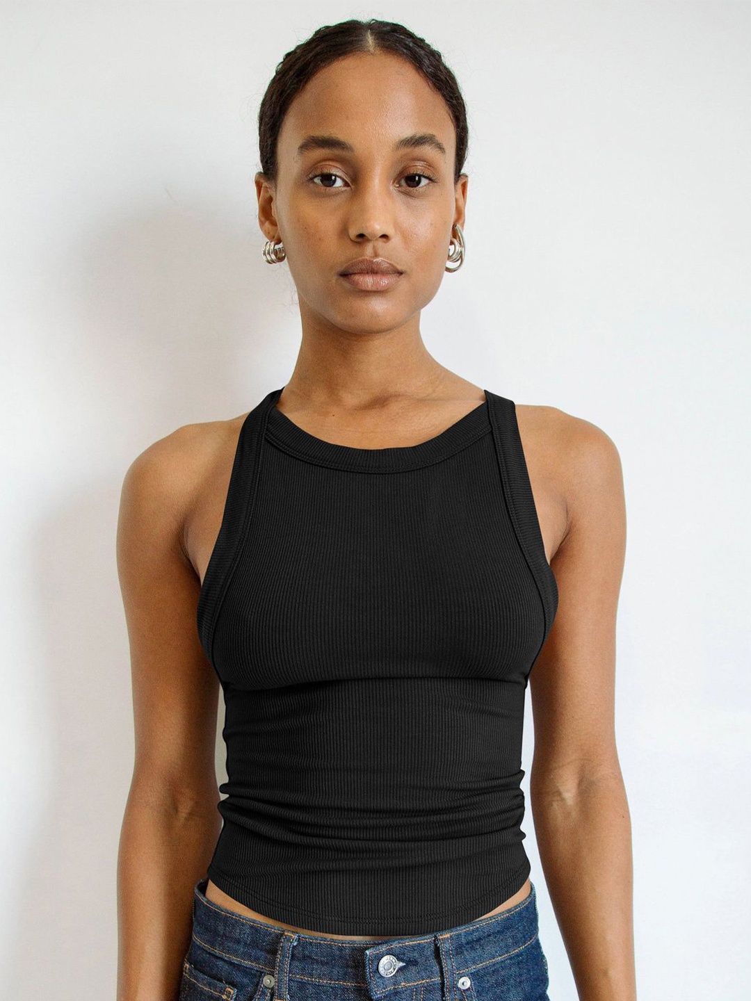 

HERE&NOW Styled Back Top, Black