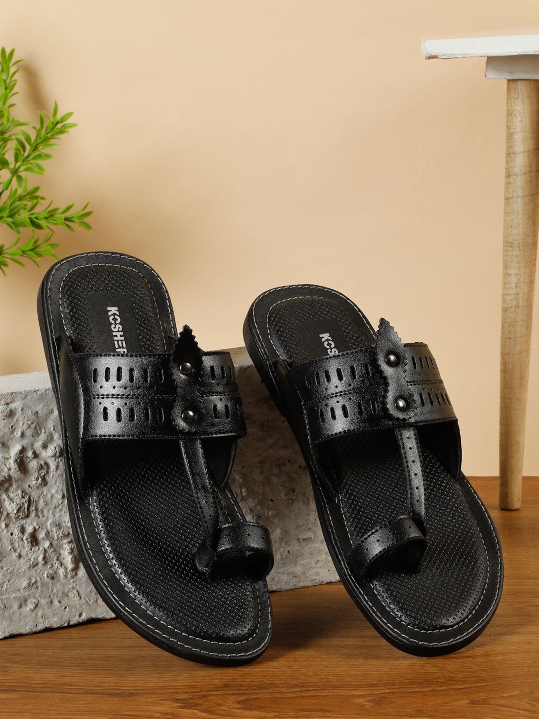 

Kosher Men Comfort Sandals, Black