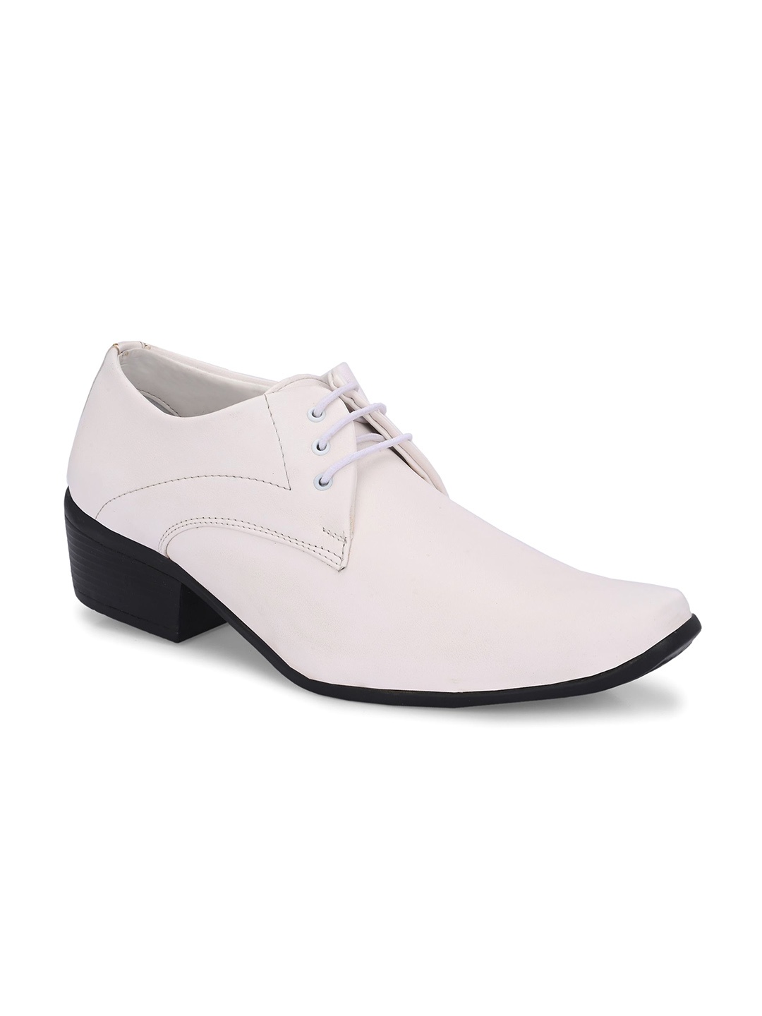 

SHOE DAY Men Leather Formal Derbys, White