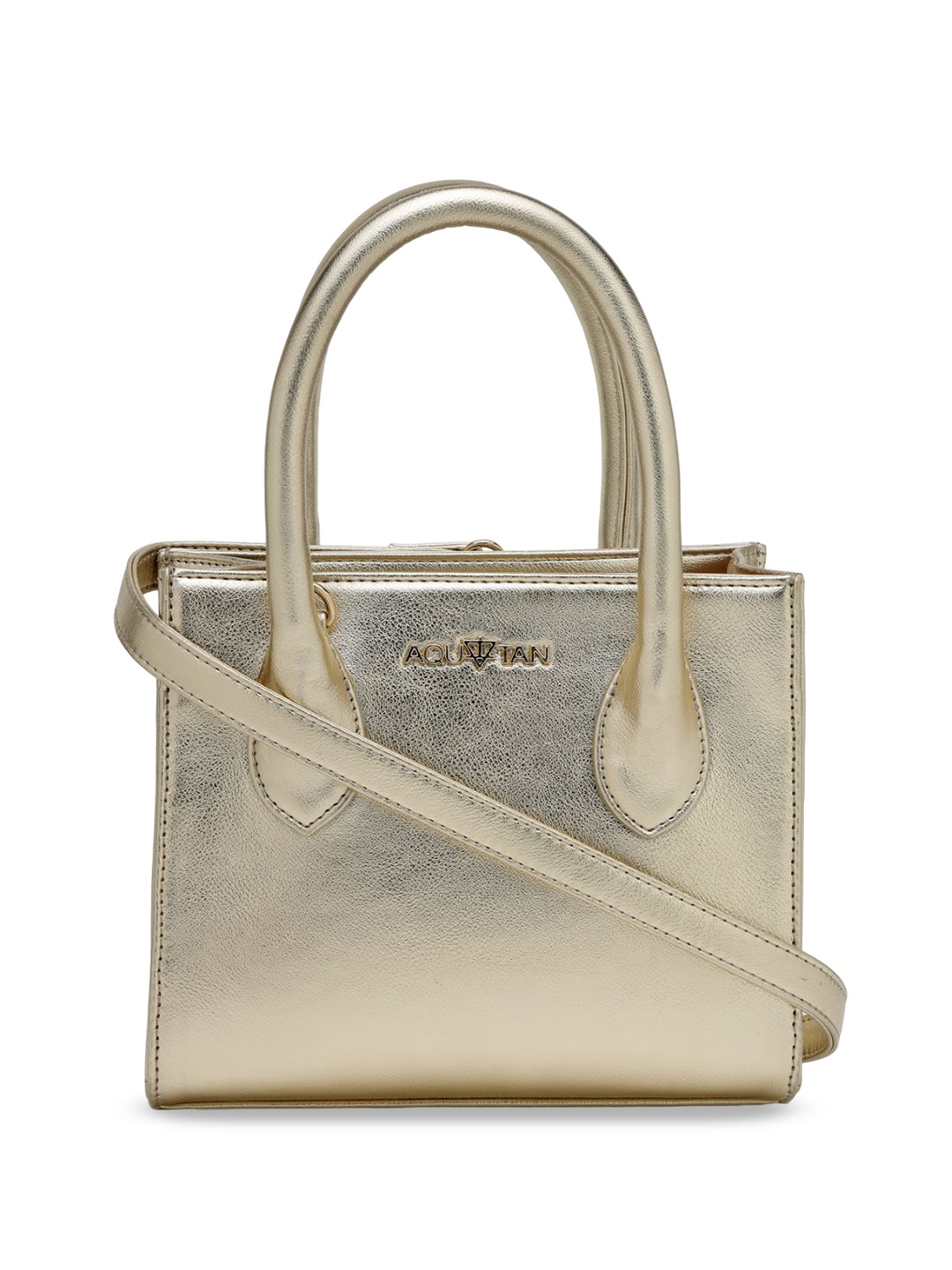 

AQUATAN Textured PU Bucket Sling Bag, Gold