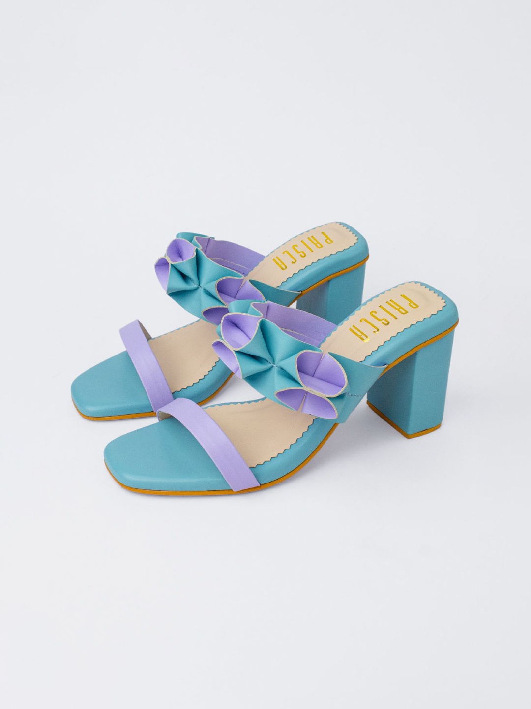 

House of Prisca Women Block Heels Sandals with Bows, Blue