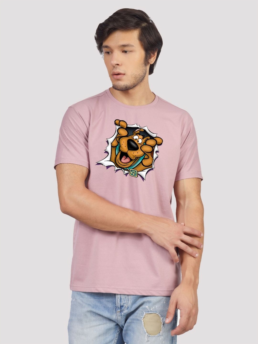

Greylongg Men Printed Applique T-shirt, Purple