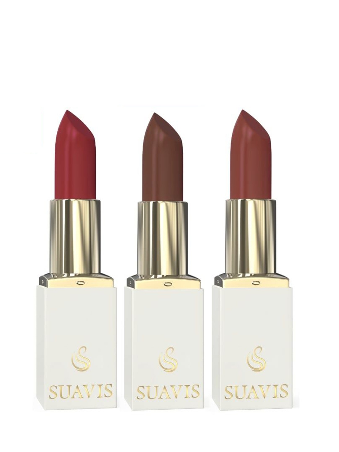 

SUAVIS Set Of 3 Infinitely Matte Long Lasting Lipstick - 8gm - 105, 114, 116, Red
