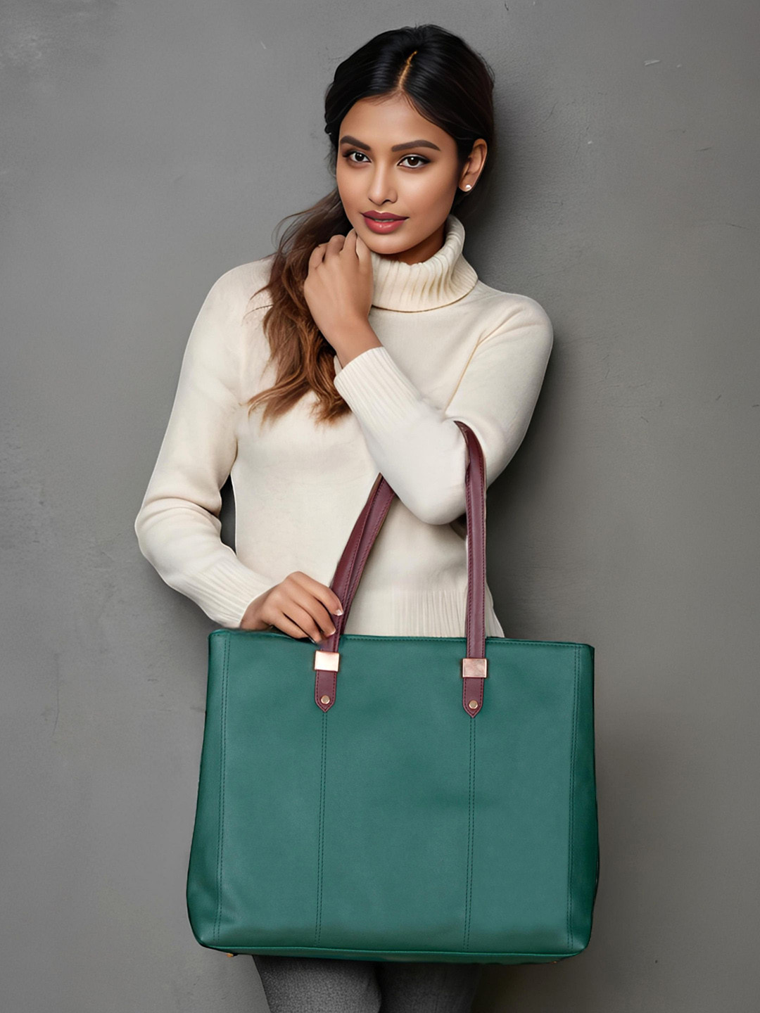 

Toteteca PU Structured Shoulder Bag, Green