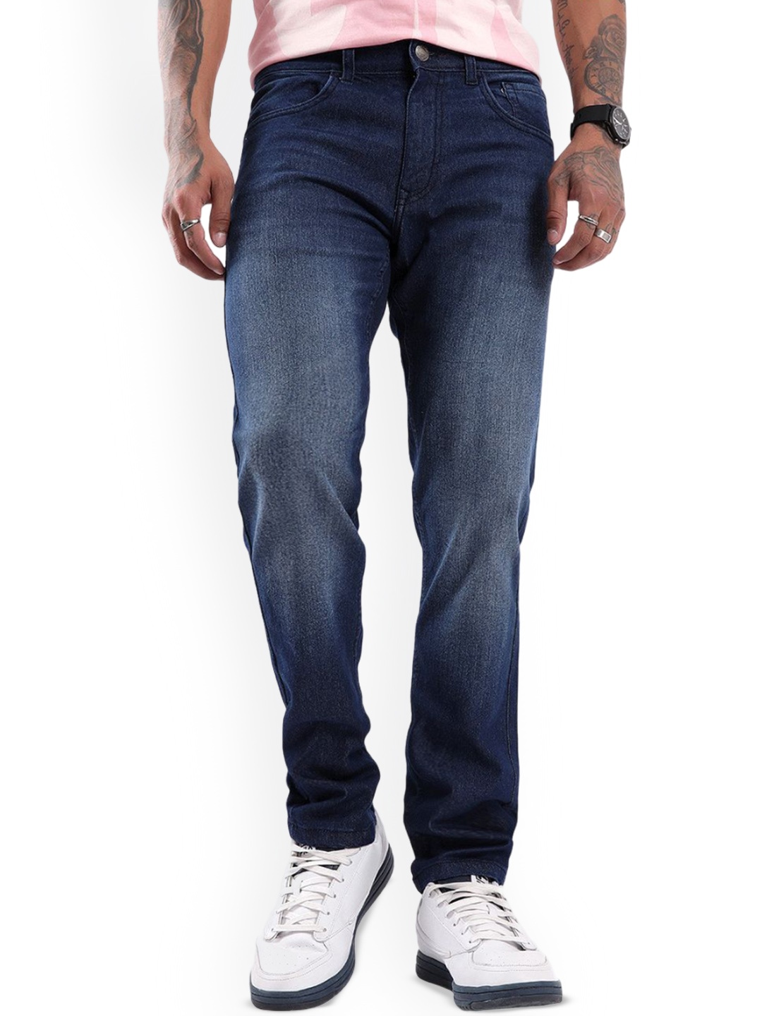 

WROGN Men Slim Fit Heavy Fade Jeans, Blue