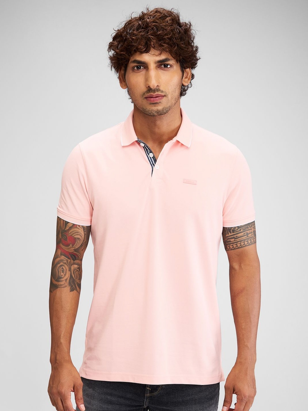 

SPYKAR Men Polo Collar Pockets Slim Fit T-shirt, Red