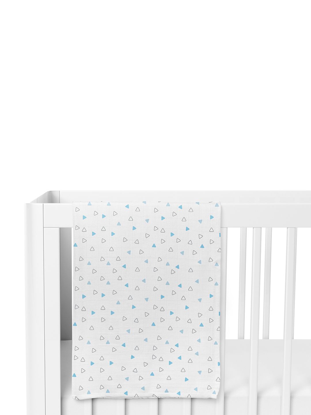 

The White Cradle Triangle Printed Organic Cotton Swaddle, Blue