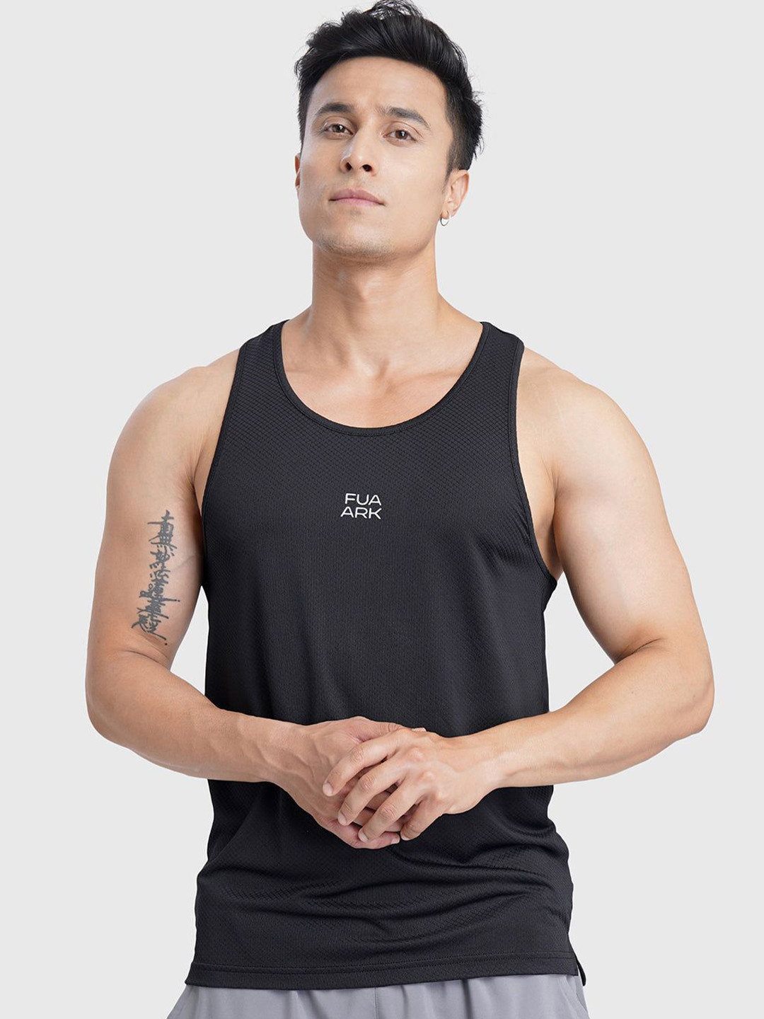 

FUAARK Scoop Neck Innerwear Gym Vests Sprint-R_Tank-Black-S