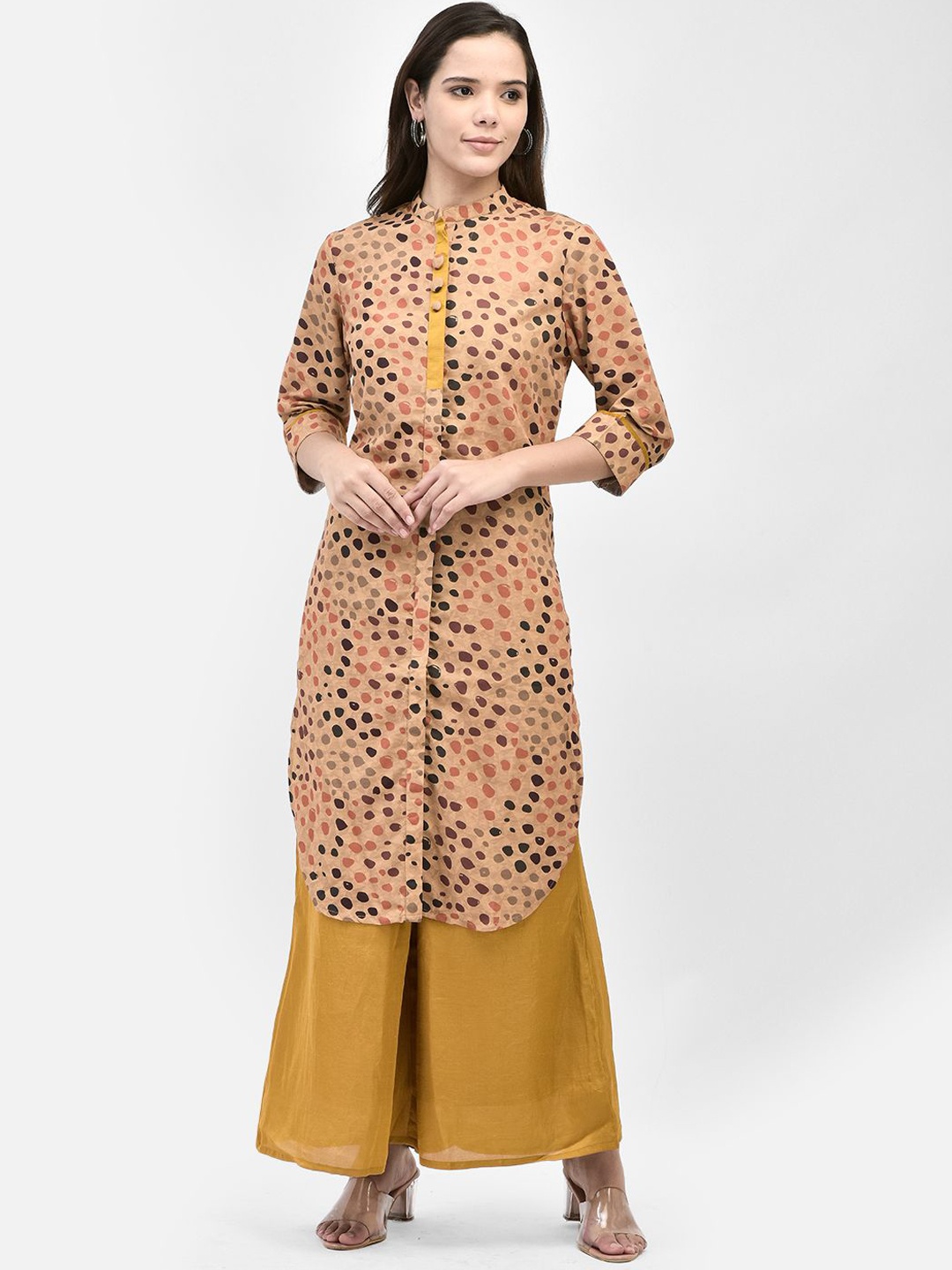 

FUTURO Women Printed Regular Kurta with Palazzos, Yellow