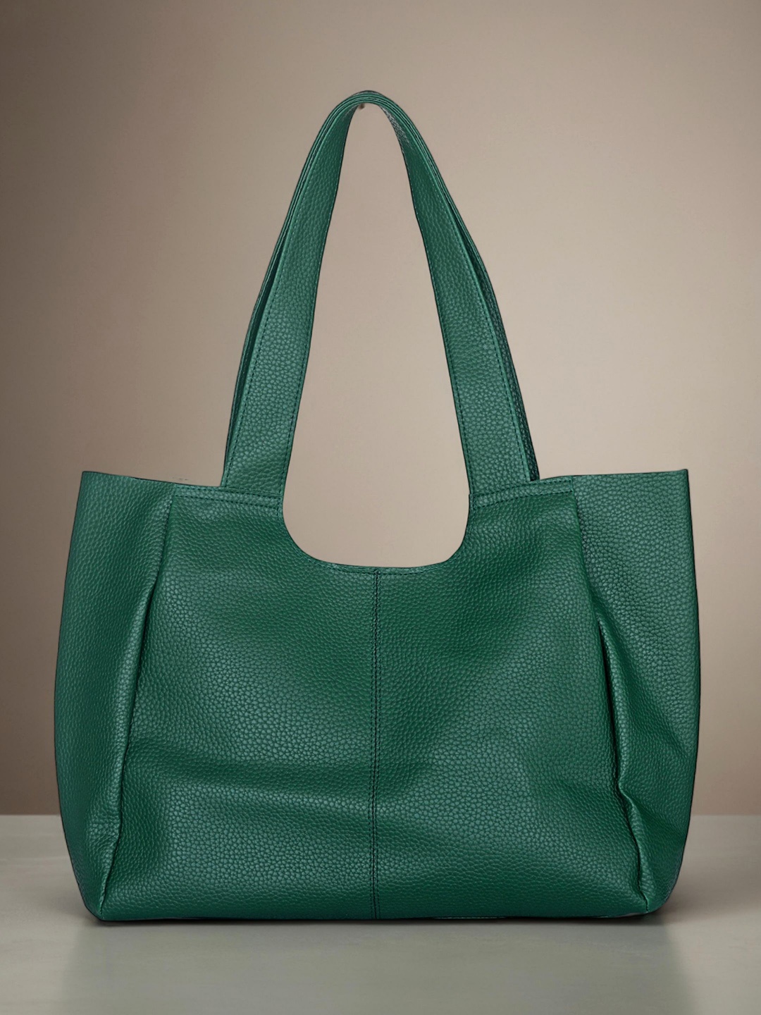 

Toteteca PU Structured Shoulder Bag with Cut Work, Green