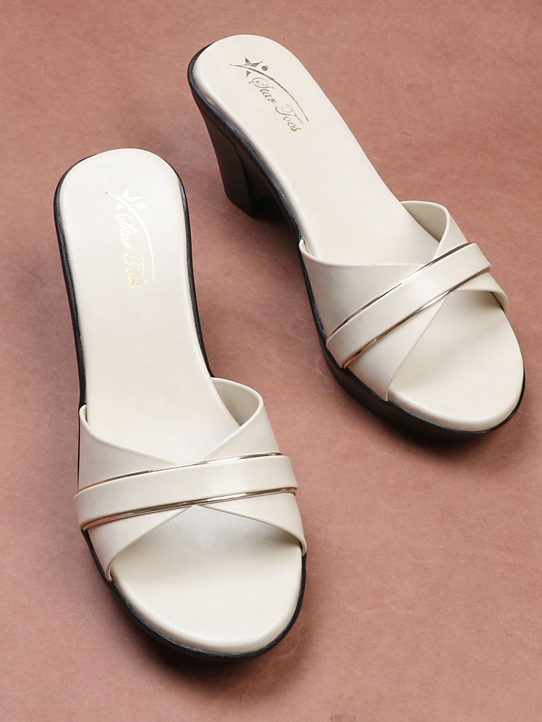 

STARTOES Work Platform Sandals, Cream