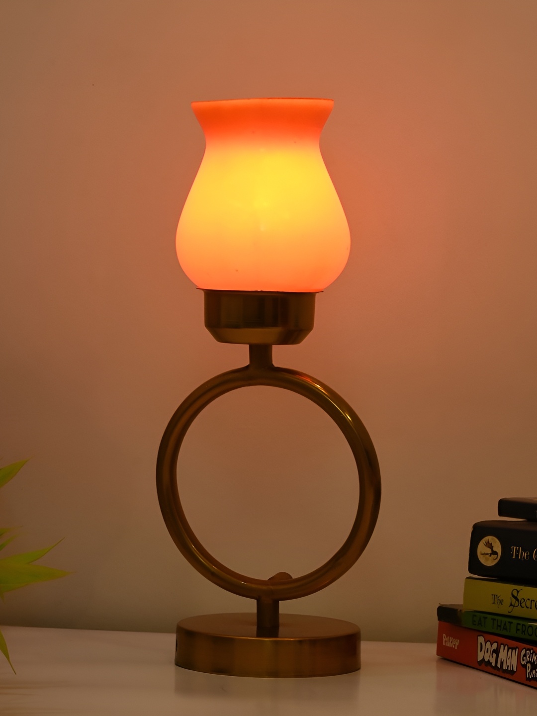

Afast Orange Glass Traditional Bell Table Lamp with Adjustable Cord
