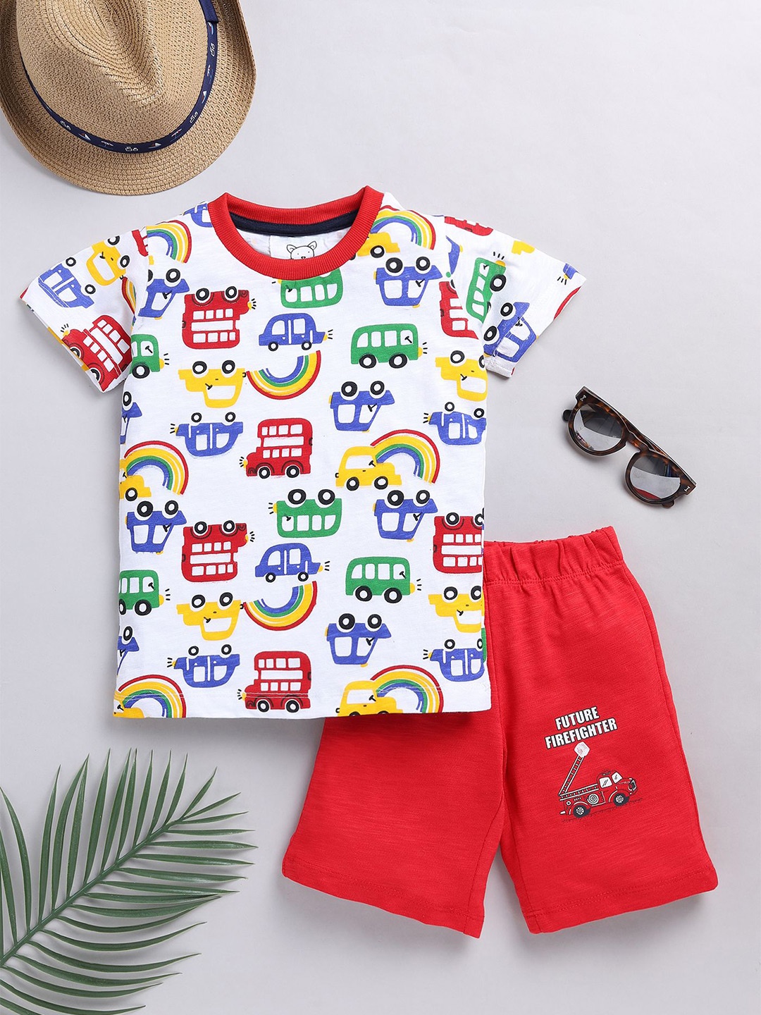 

YK Boys Dyed T-shirt with Shorts, White