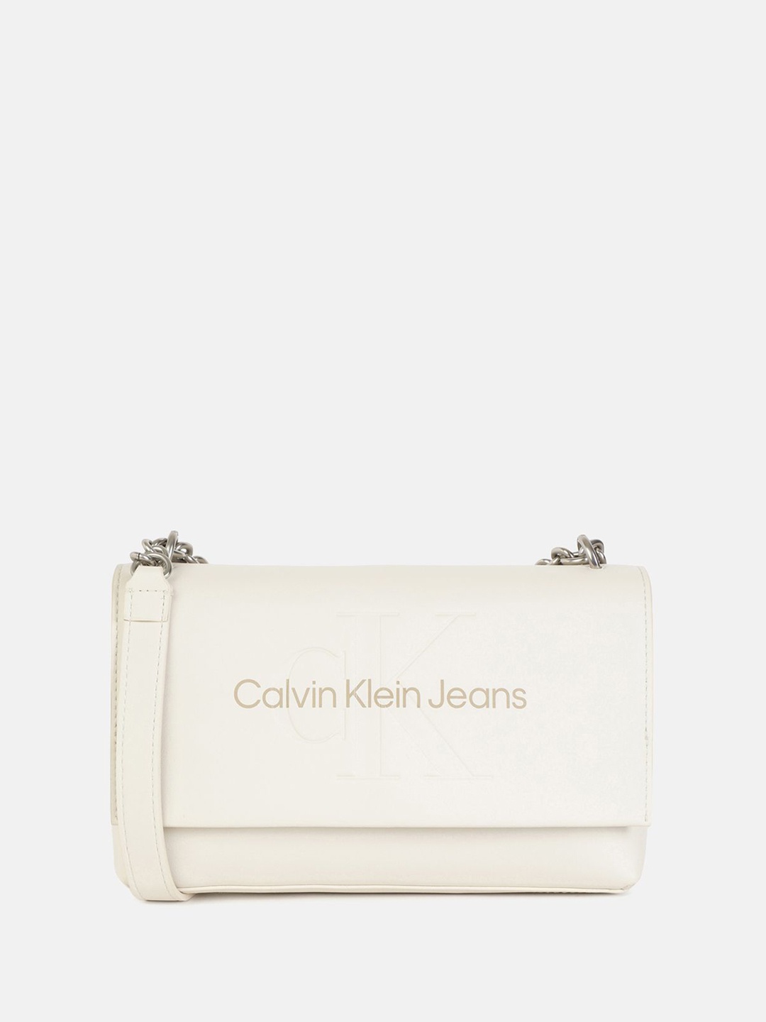 

Calvin Klein Jeans PU Structured Sling Bag, Beige