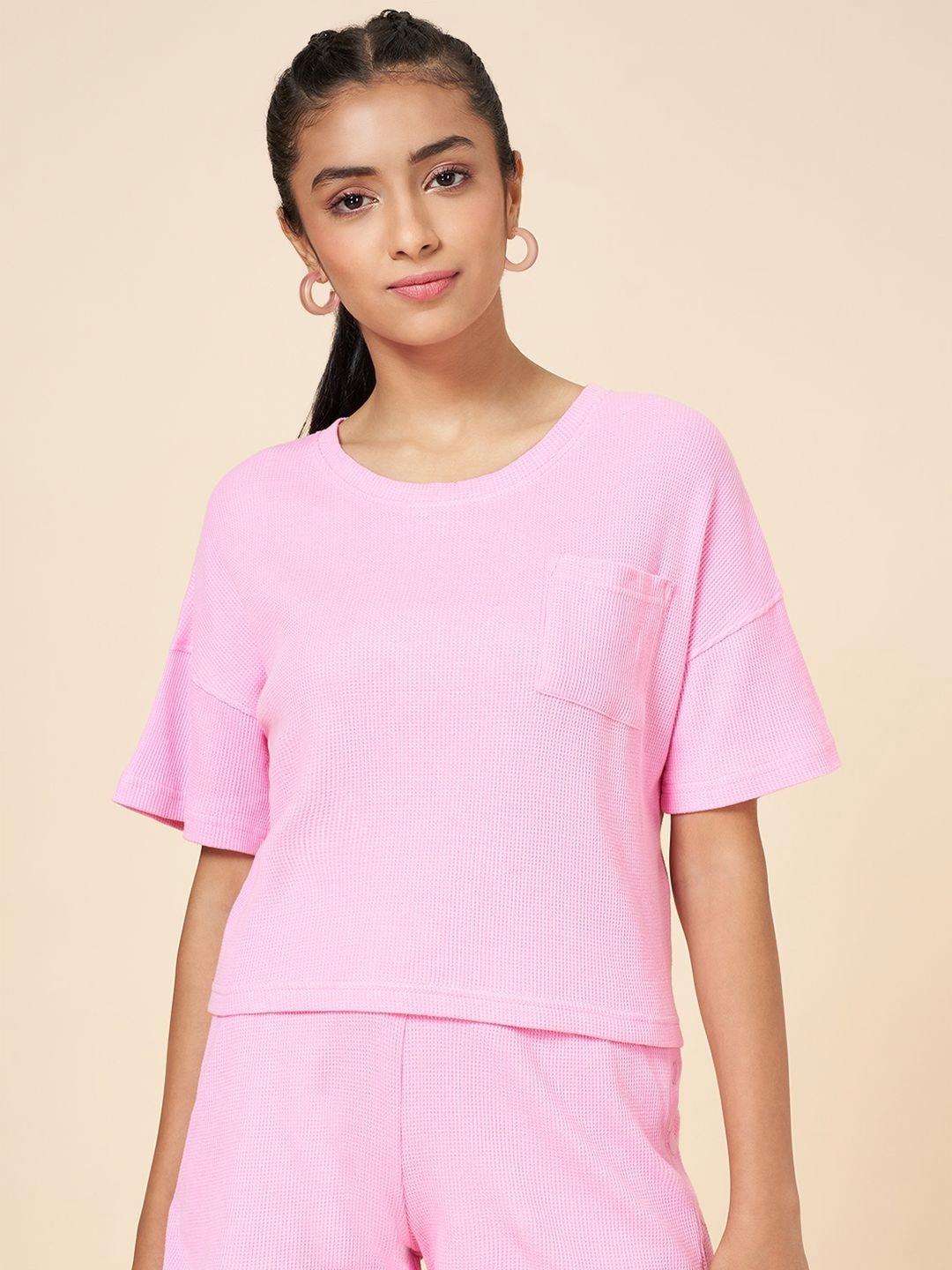 

Coolsters by Pantaloons Girls Mandarin Collar Pockets T-shirt, Pink