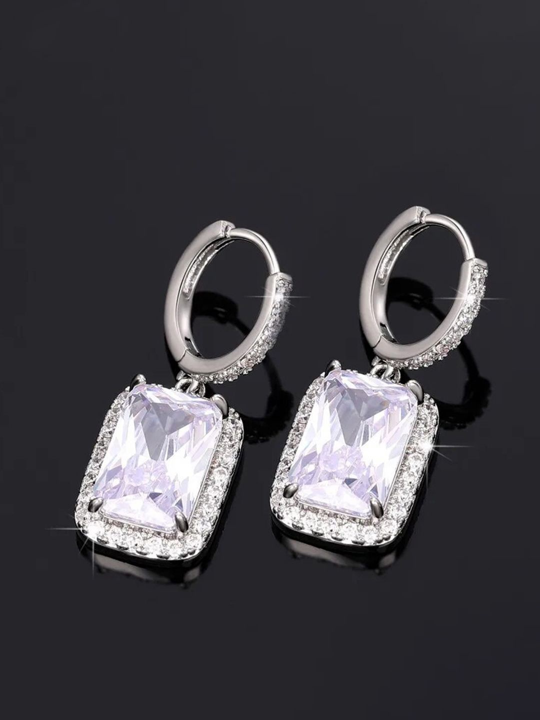 

Designs & You Silver-Plated Contemporary Drop Earrings