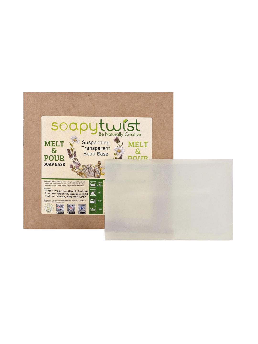 

Soapy Twist Be Naturally Creative Suspending Transparent Melt & Pour Soap Base - 1 KG