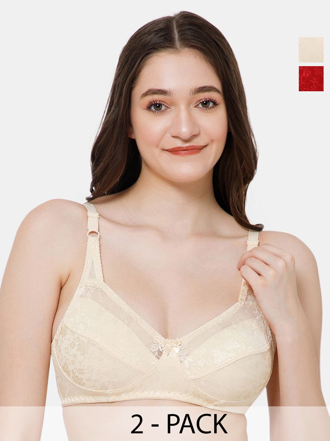 

Lady Lyka Floral cotton Bra Medium Coverage, Maroon