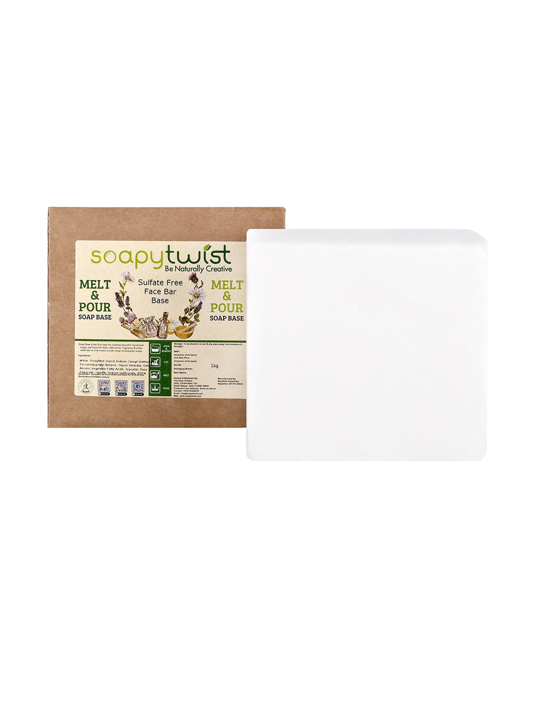 

Soapy Twist 5.5 - 7pH Sulfate Free Face Bar Base-1kg, White