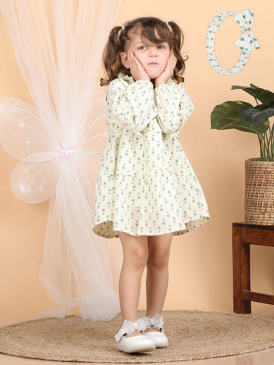 

Polka Tots Polka Dot Print A-Line Dress, Cream