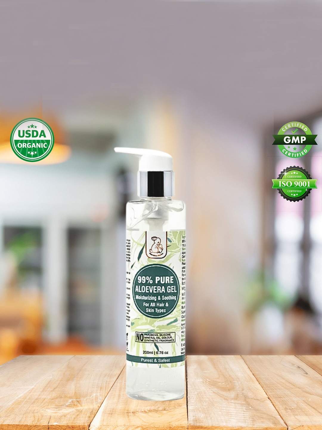 

Blush Bunny Organics 99% Pure Organic Aloe Vera Gel Serum - 200 gm, Transparent