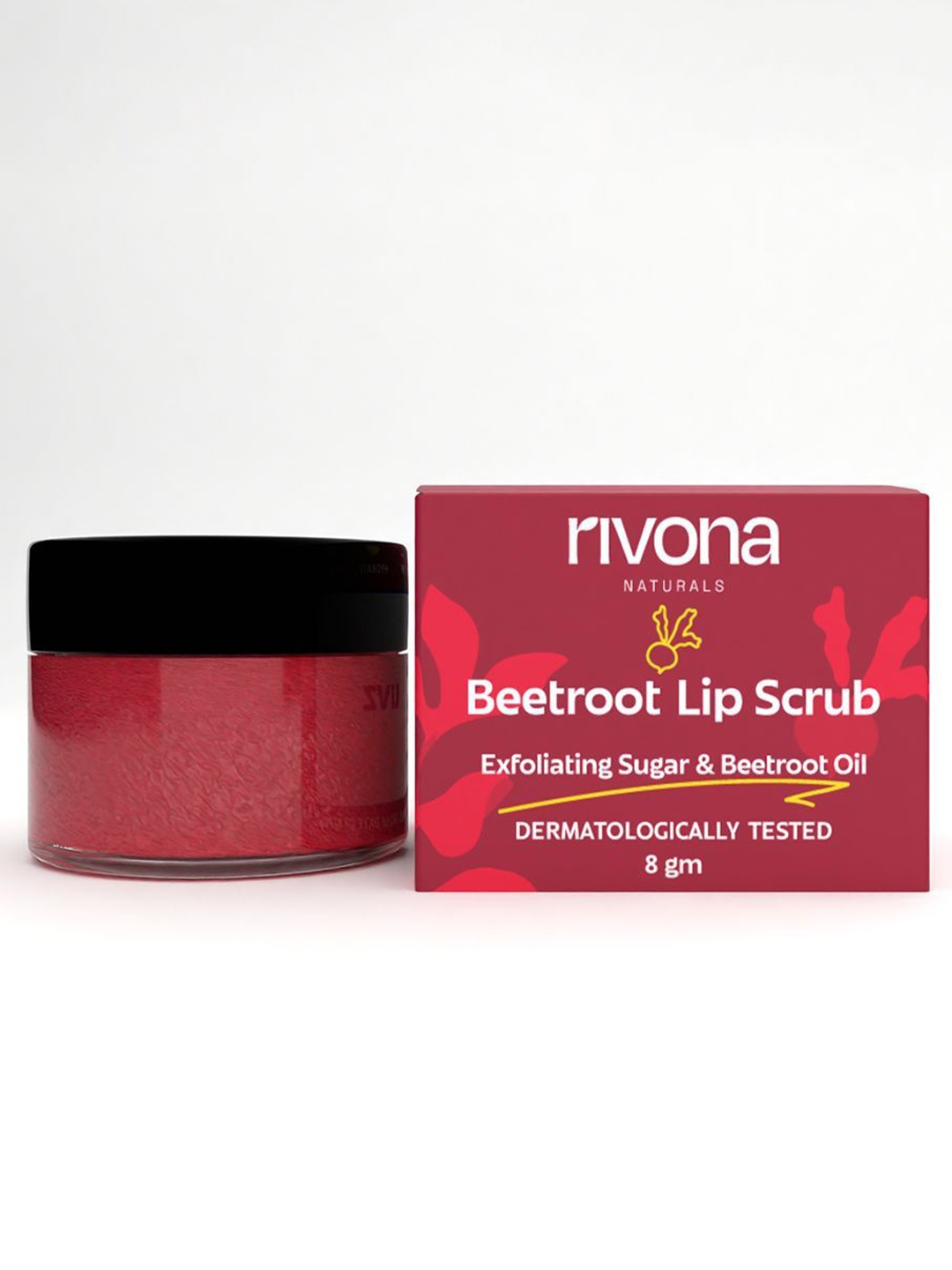 

Rivona Naturals Sugar & Beetroot Oil Exfoliating Lip Scrub- 8g, Red