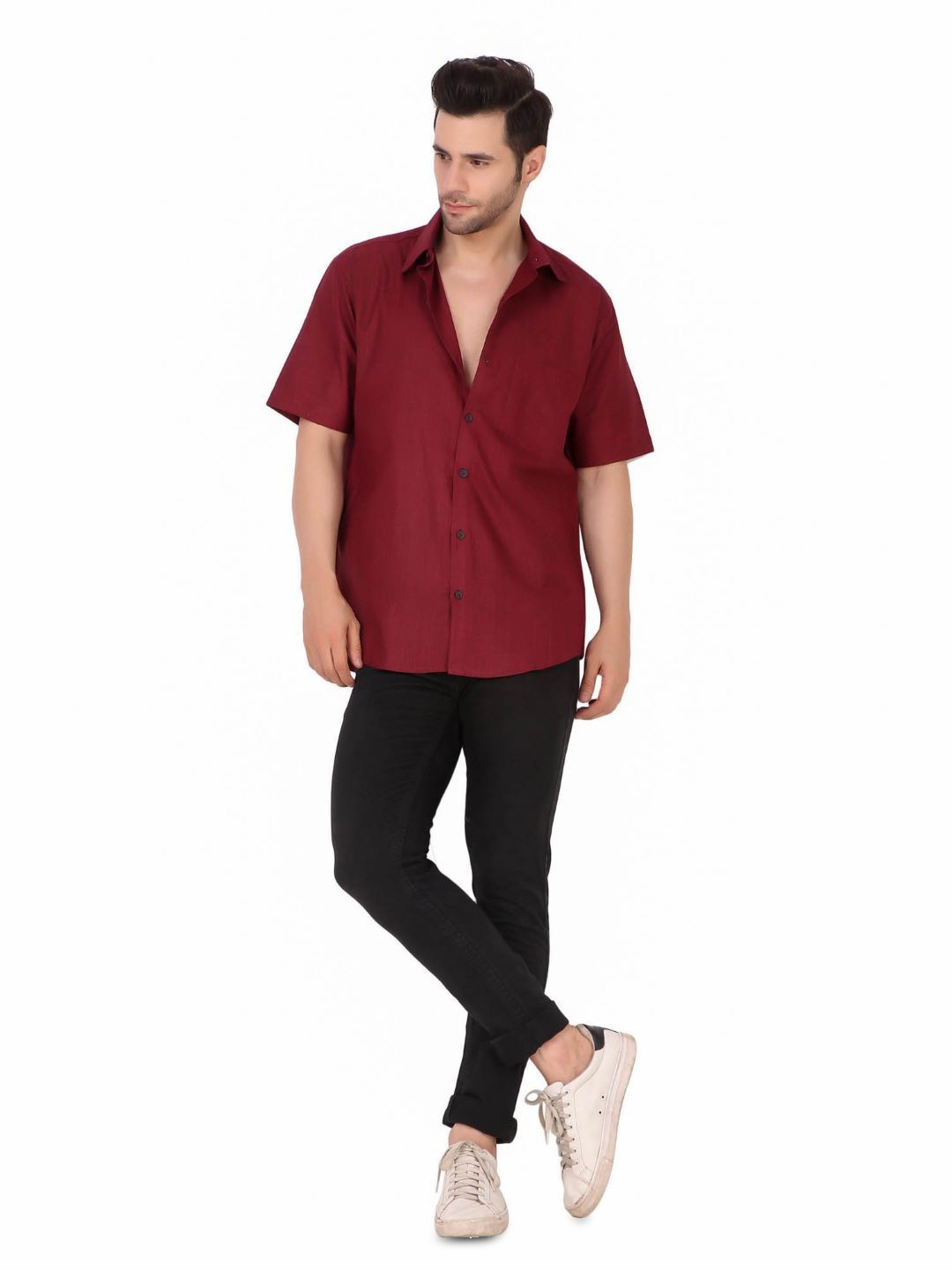 

MOSHI Men Comfort Opaque Casual Shirt, Maroon