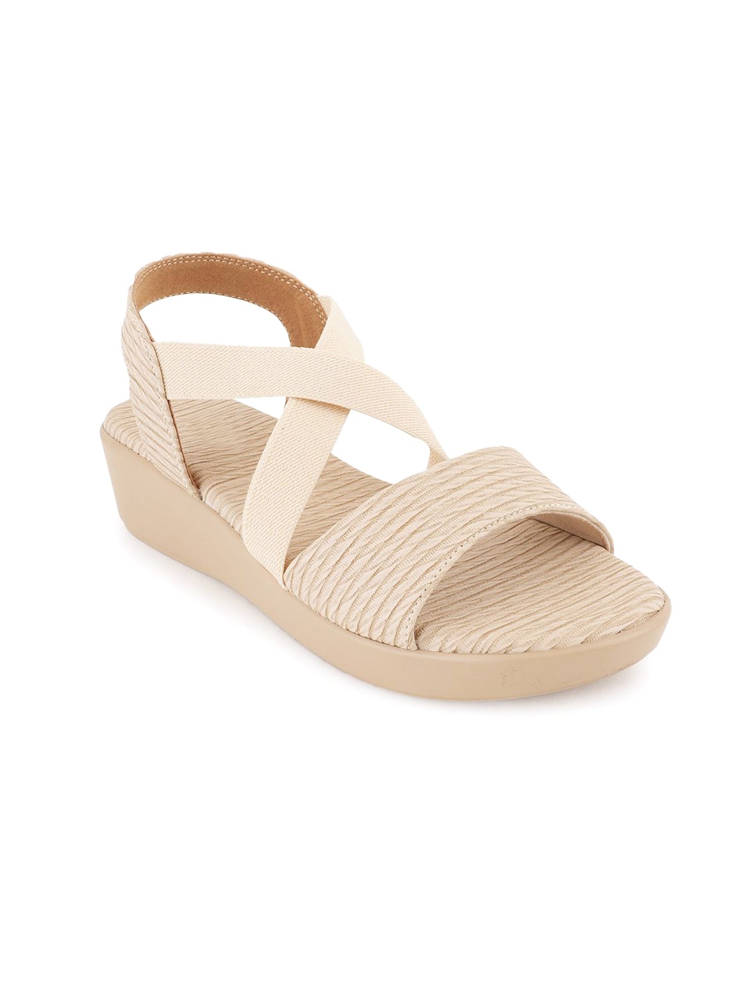 

Style Shoes Textured Wedge Sandals, Cream
