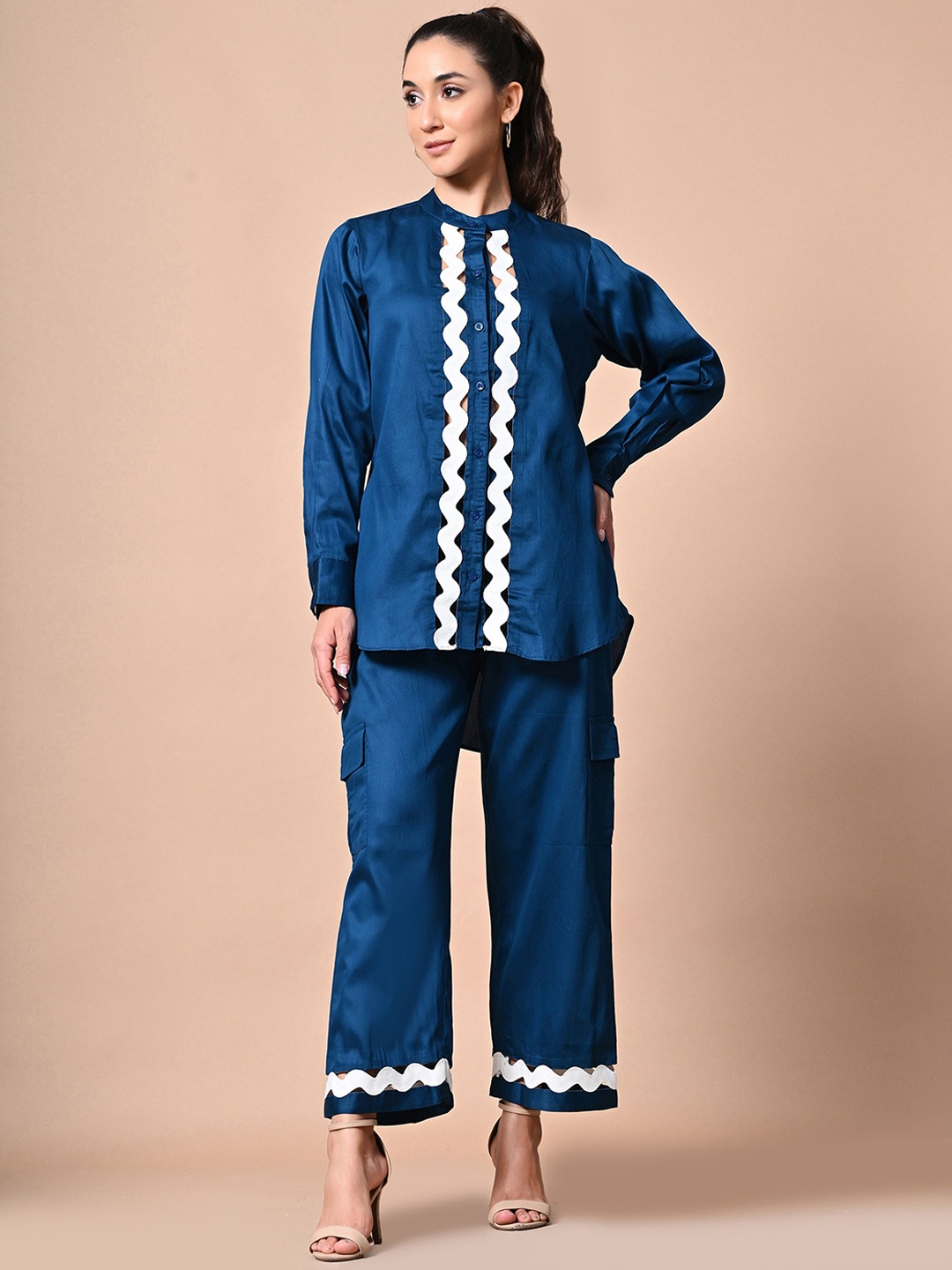 

PANKH Shirt & Trousers Co-Ord, Blue