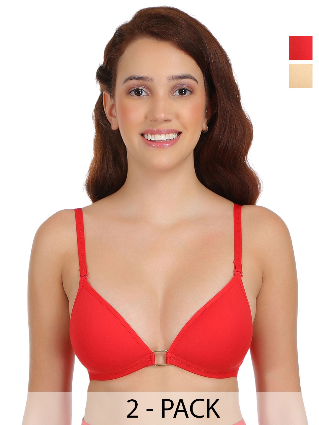 

SELFCARE Bra Half Coverage Lightly Padded, Red