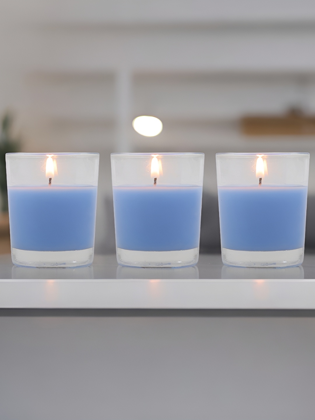 

HOSLEY Blue 3 Pieces Caribbean Breeze Filled Jar Candles