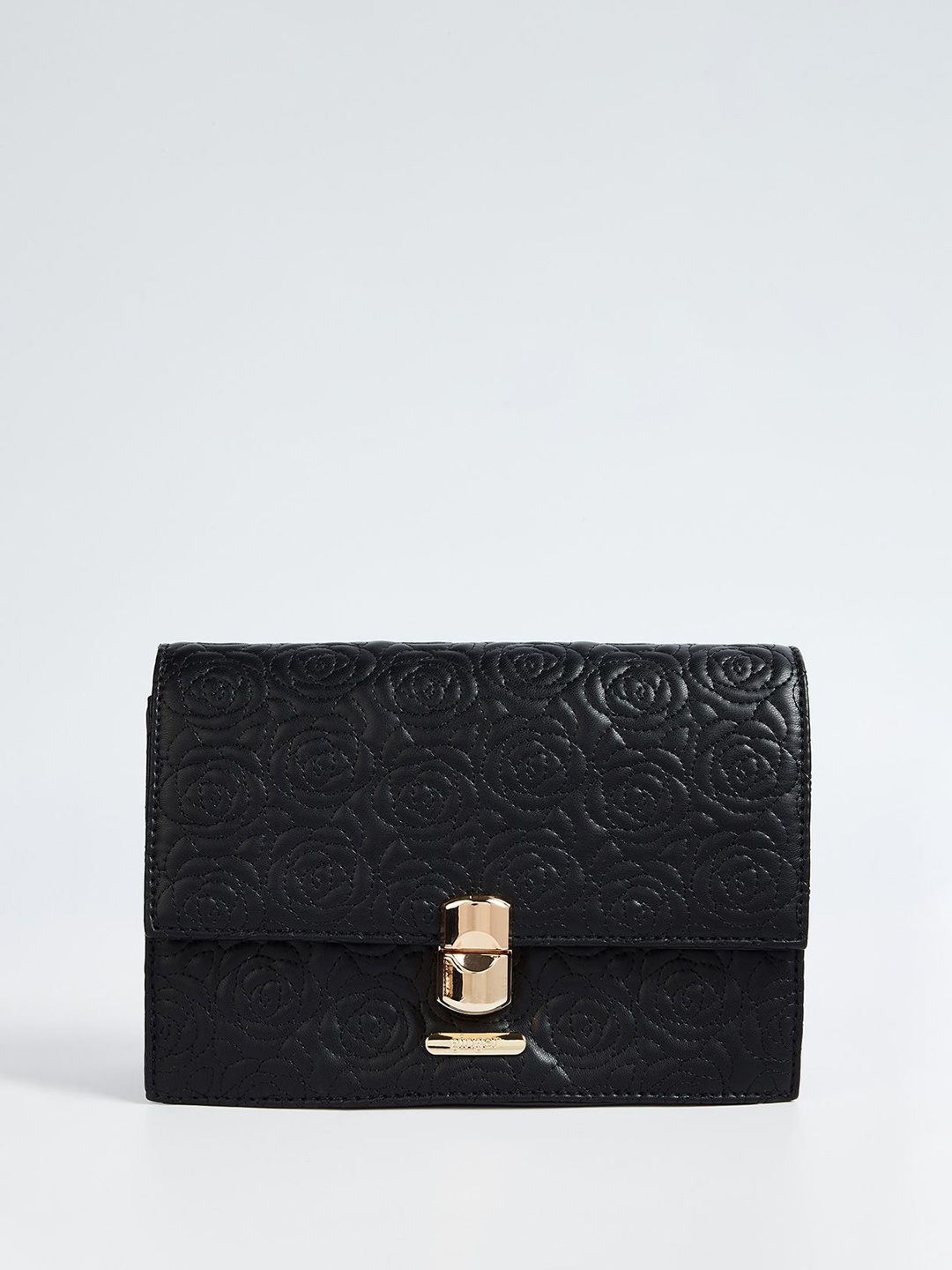 

Ginger by Lifestyle Floral PU Structured Sling Bag, Black