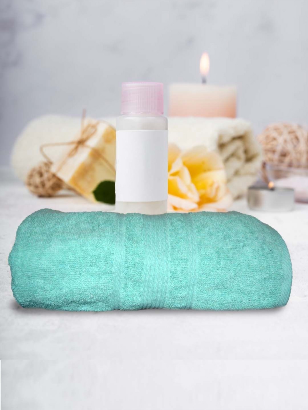 

Aura Green Self-Designed Cotton 500 GSM Bath Towel