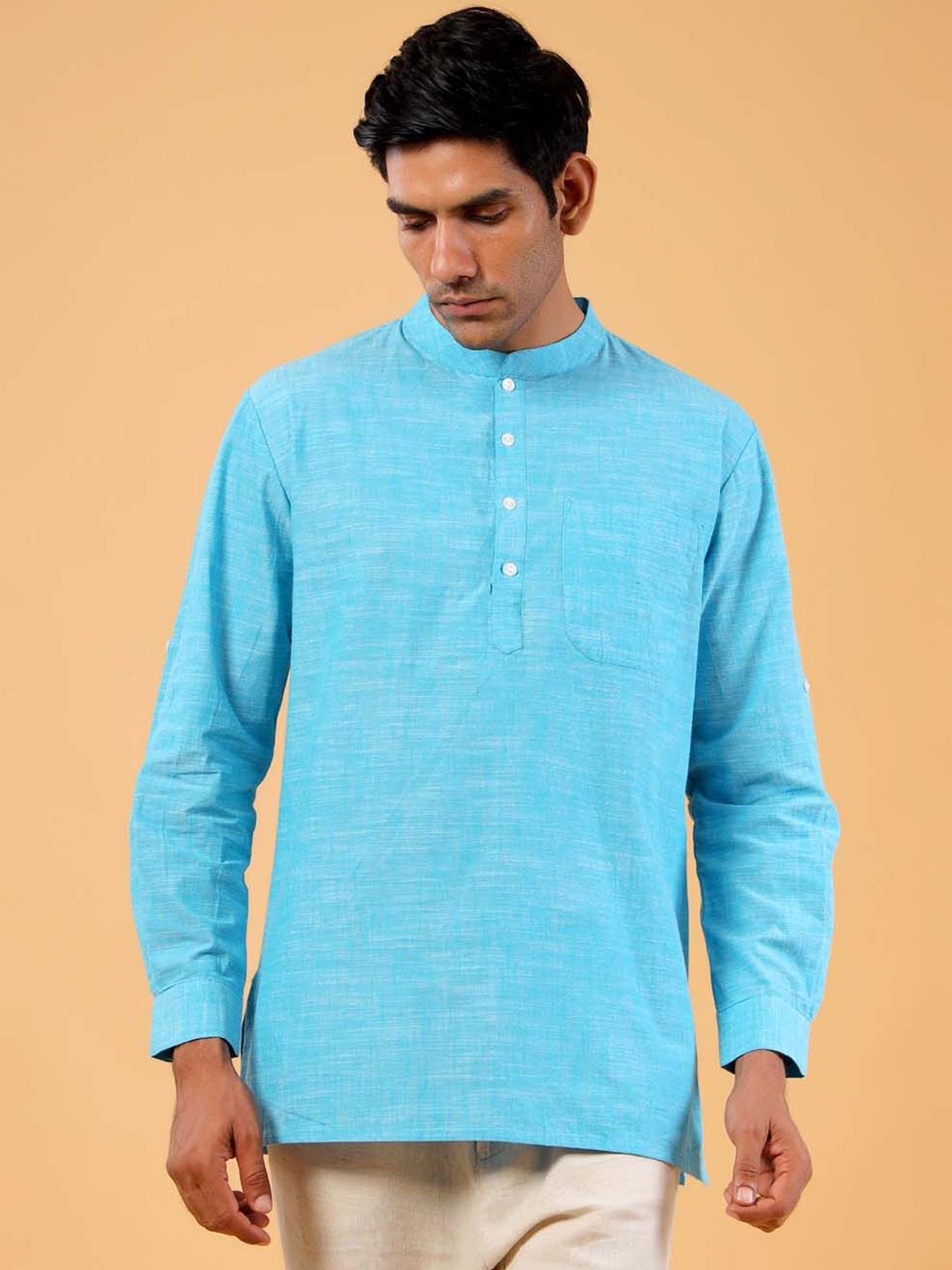

Tistabene Mandarin Collar Straight Kurta, Blue