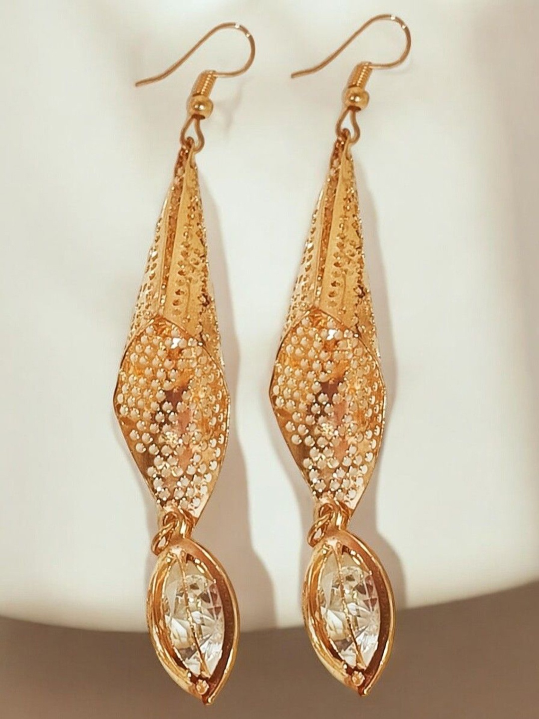 

9blings Oval Drop Earrings, Gold