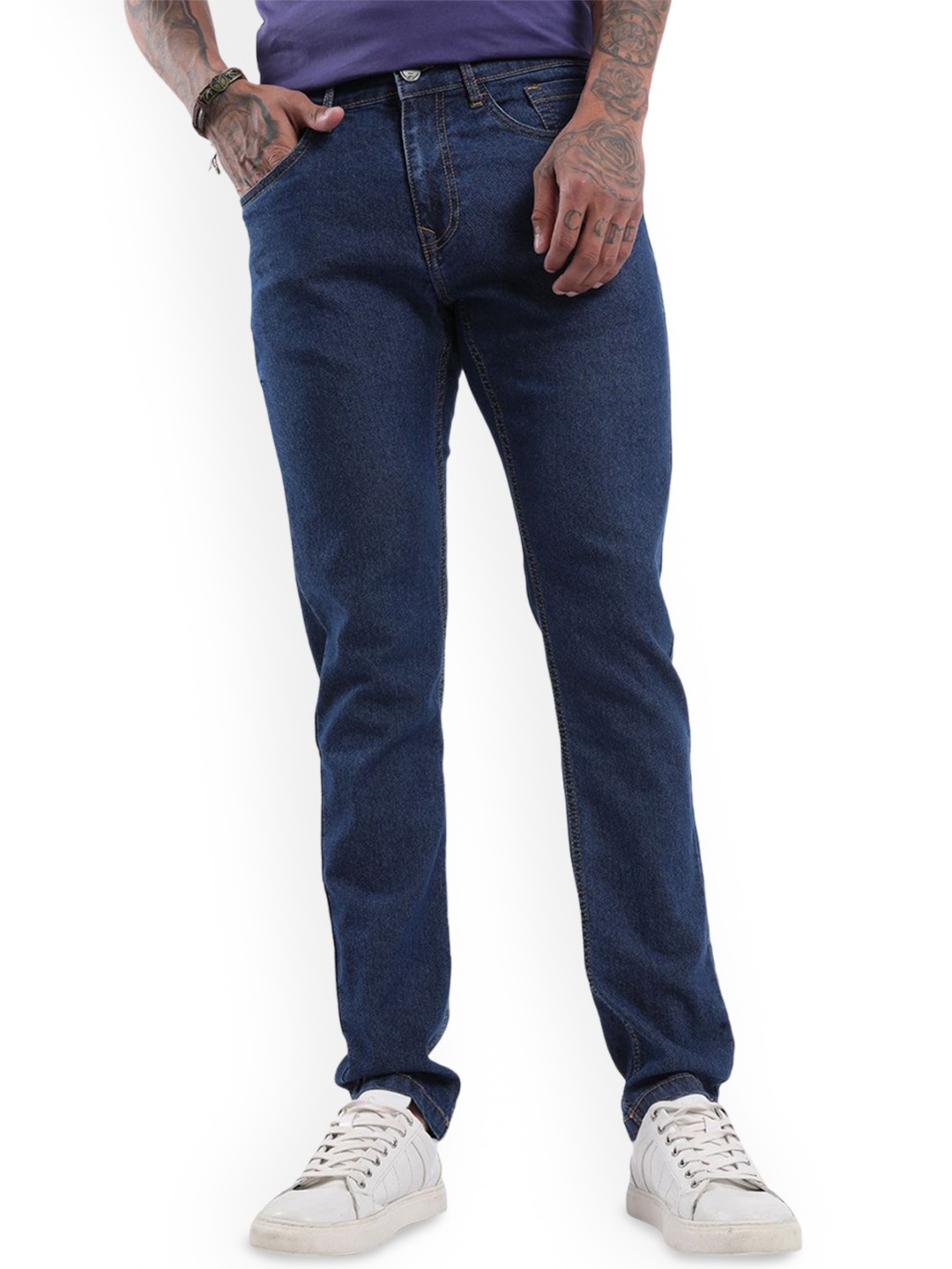 

WROGN Men Slim Fit Mid-Rise Jeans, Blue