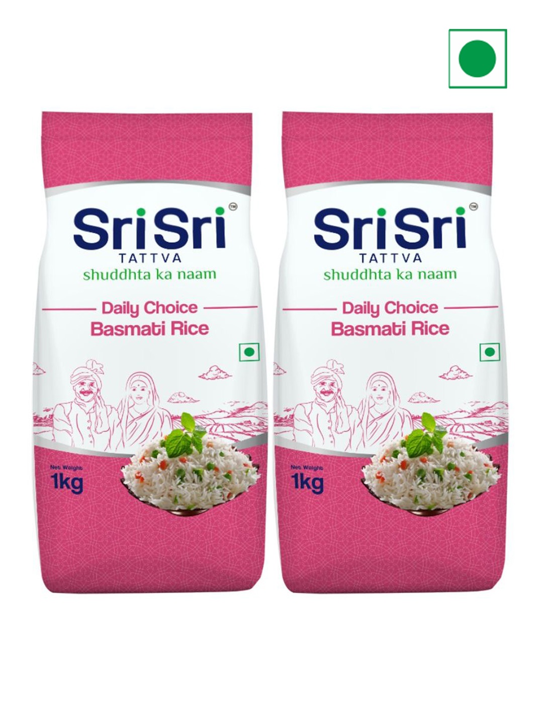 

Sri Sri Tattva Set Of 2 Daily Choice Basmati Rice-1Kg Each, White