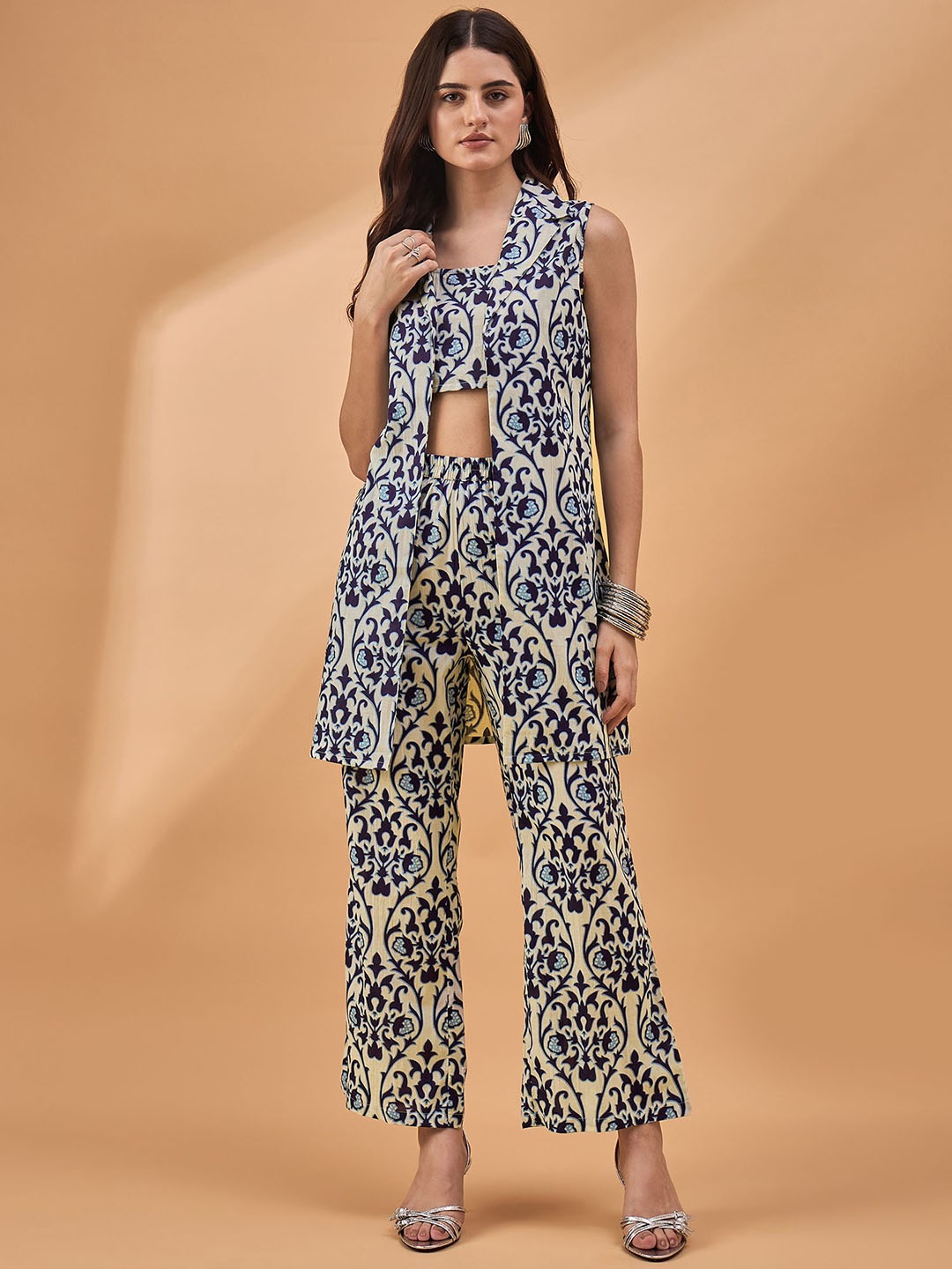 

all about you Printed Top With Trousers & Waistcoat Co-Ords, Blue