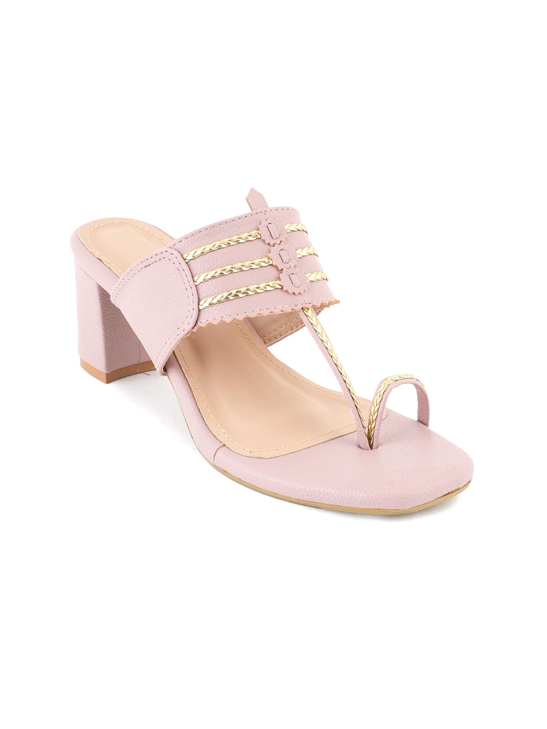 

Style Shoes Textured Block Pumps, Peach