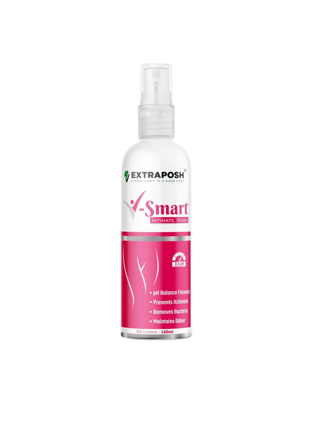 

Extraposh V Smart Intimate Wash With Aloevera, Amla, Lemon & Tea Tree- 100ml, Pink